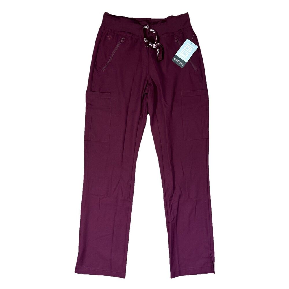 Med Couture Mc2702 Women’s Scrub Zipper Pants XS Color Wine New With Tags